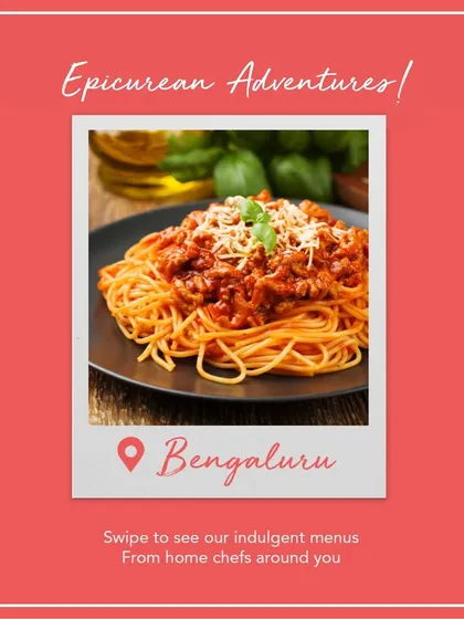 Embark on an epicurean adventure with our wholesome flavours. This image highlights a classic Spaghetti Bolognese, cooked to perfection by our home chefs for a comforting and satisfying meal.