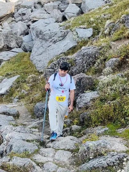 Navigating the rocky, uneven terrain of the Indrahar Pass. This requires not just endurance but also stability and focus.