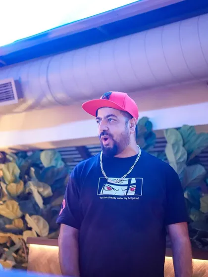 A candid shot of me looking out at the crowd, feeling the energy.