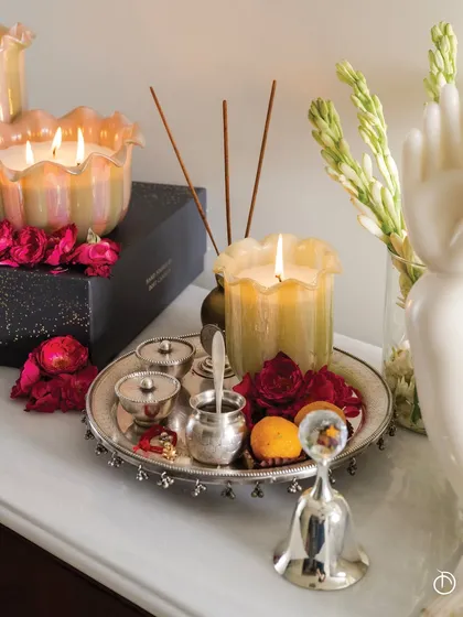 To rituals forever cherished and promises eternally held. This image captures the essence of Raksha Bandhan, with my Zen Lotus candles adding a sacred glow to the traditional pooja thali, rekindling the purest sibling bond.