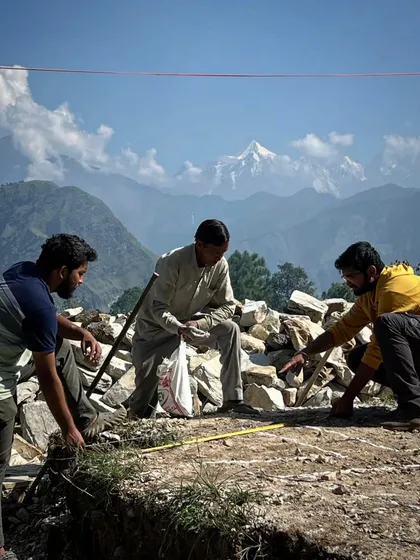 Building in remote locations like the Himalayas is a collaborative effort. It requires the combined skill and dedication of our design team and a diverse group of local artisans and craftspeople, all working together on-site to bring a shared vision to life.