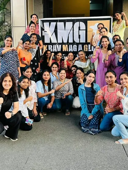 A group of participants from a major logistics player in Mumbai after their women's self-defense workshop. Our programs build both physical skills and the mental resilience to handle high-stress situations.
