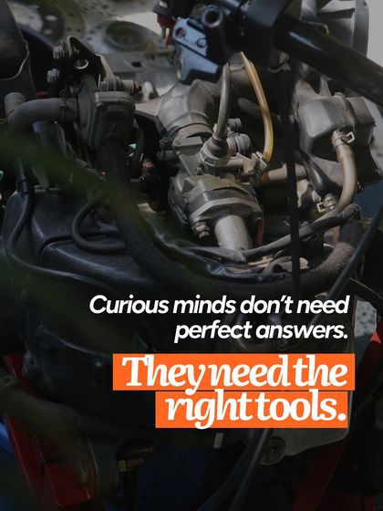 A curious mind doesn't need perfect answers right away. It needs the right tools and the freedom to explore. This image of a complex engine represents the world of mechanisms we want kids to feel confident enough to investigate.