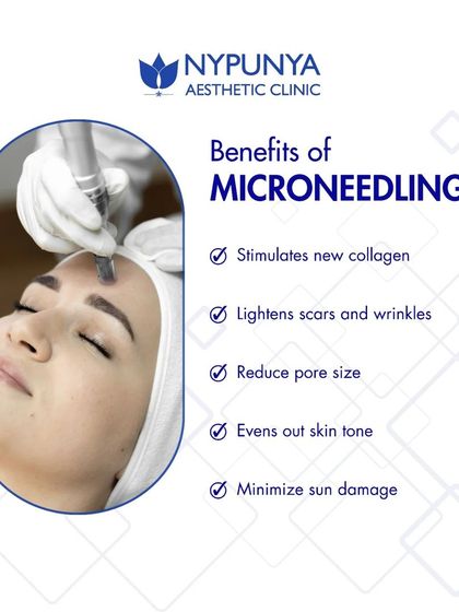 Microneedling is a highly effective treatment for overall skin rejuvenation. Its benefits include stimulating new collagen, lightening scars and wrinkles, reducing pore size, evening out skin tone, and minimizing sun damage.