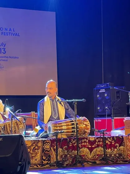 Another angle of our Jugalbandi performance at the festival in Kerala.