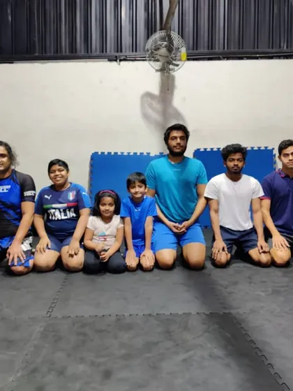 Matchy much, macha? A fun photo of our BJJ class where almost everyone showed up in blue. It's these little moments that build our team spirit.