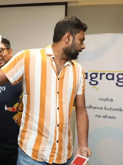 A photo from a performance for the startup Agraga. My show is a great addition to company anniversary parties and milestones.