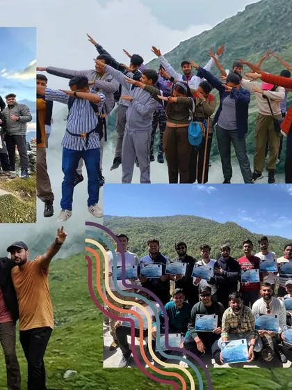 Dabbing on a mountain top! We don't just trek; we have a lot of fun along the way.