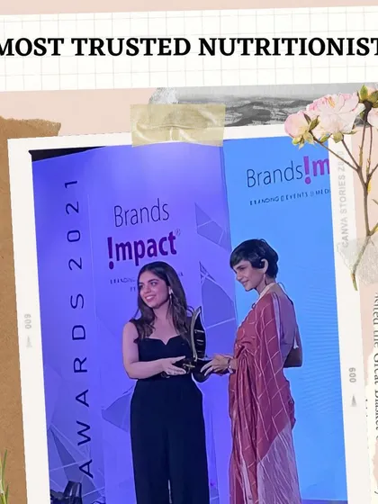 I was so honored and blessed to be awarded as the Most Trusted Nutritionist in Delhi NCR. It's a wonderful feeling to be recognized for doing what I love, which is helping you all build a healthier, happier life. Thank you for your trust in me!