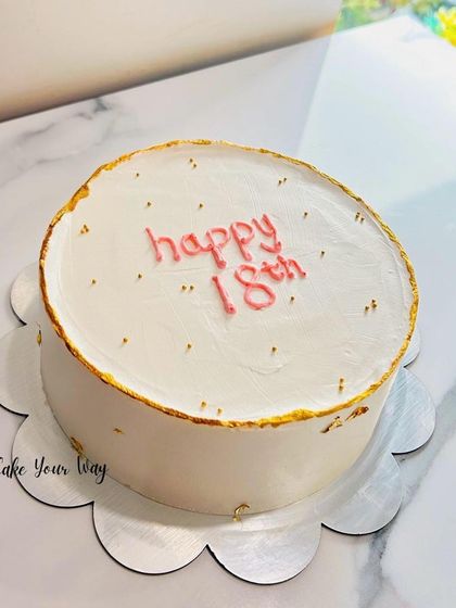 A simple and elegant minimalist cake to celebrate turning 18.