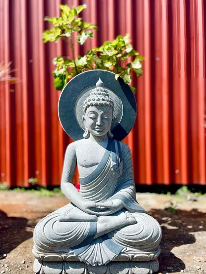 I supply a wide range of decorative stone sculptures, like this handcrafted Buddha statue. Placed in a garden, it creates a peaceful and elegant focal point. I have many designs available.