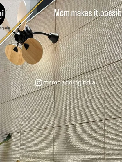 This is Ittimi, our flexible clay cladding. At just 2mm thick, it’s incredibly lightweight and can be bent around curved surfaces. It gives the authentic look of striped stone but is faster to install and requires zero maintenance.