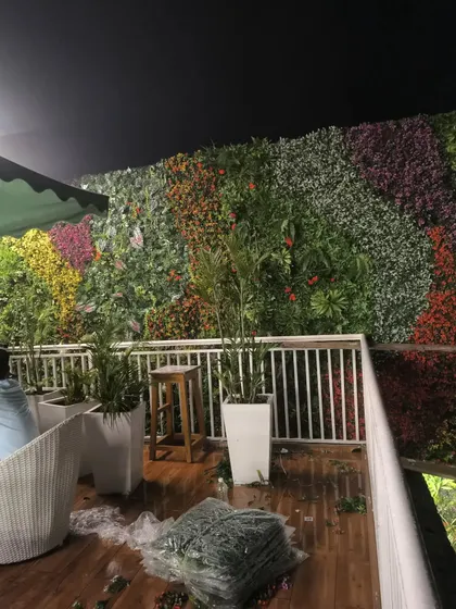 Another view of the restaurant project in Himachal. This was a large scale installation on an outdoor terrace, designed to be a major attraction for the establishment.