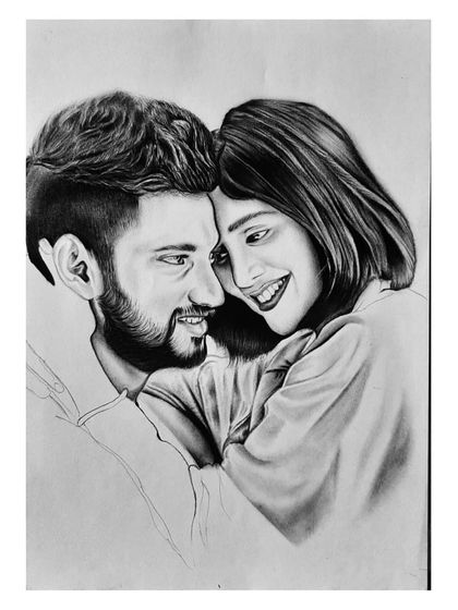 A look at how I created the 'Love Mocktail' couple portrait. These progress shots are perfect for anyone interested in a custom couple's sketch.