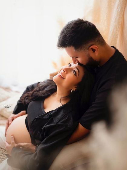 A sweet, intimate moment between the couple. The way she looks up at him is just everything.