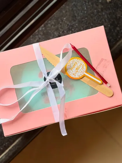 Even the packaging is part of the experience. My bento cakes come ready to gift, complete with a wooden knife and a birthday candle.