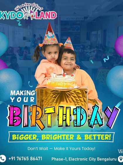 My goal is to make your child's birthday bigger, brighter, and better than ever. Here, two siblings share a special moment with their birthday cake, ready for a day of fun and celebration.