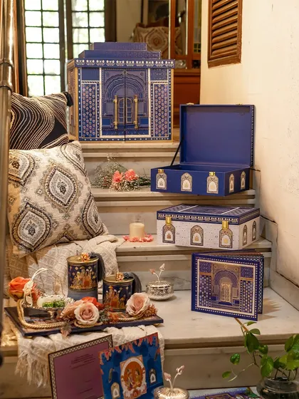 Inspired by the royal stillness of Suryagarh, my Golden Dunes collection honors timeless love stories. These ornate wedding boxes are crafted to hold sacred vows and golden dreams, making them the perfect start to a shared legacy.
