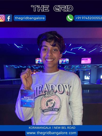 This player earned the "Most Accurate" award in her laser tag game.