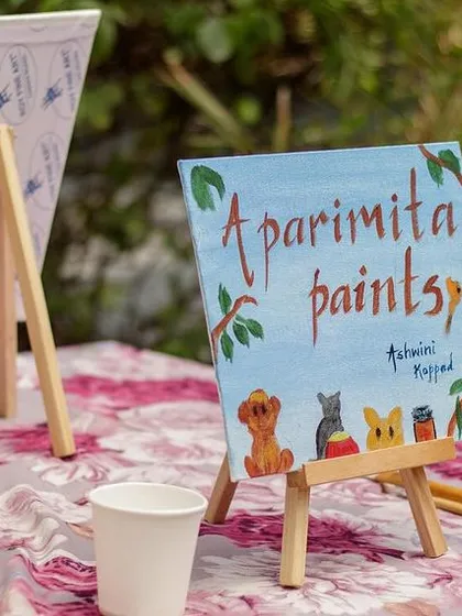 You just need to show up with a willingness to try. I provide everything you need for the painting party: the canvas, easel, acrylic paints, and brushes.