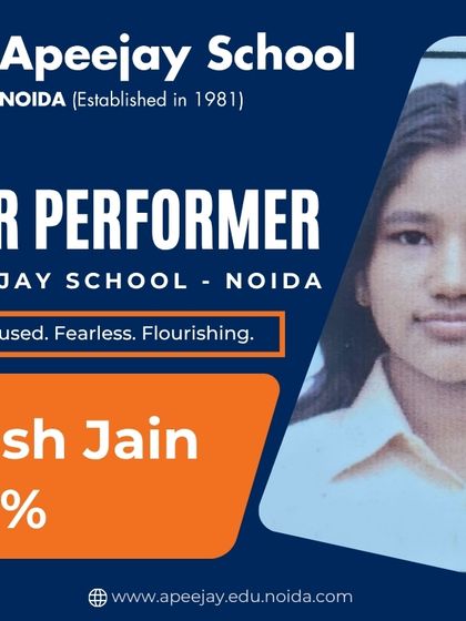 Kalash Jain of Class 11 has shown great determination, securing 90.8%. Her success is a testament to her hard work and the supportive learning environment at our school.