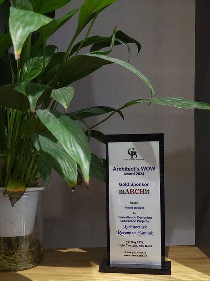 A close-up of our Architect's WOW Award for Innovation in Designing Landscape Projects. This recognition fuels our commitment to creativity and excellence.