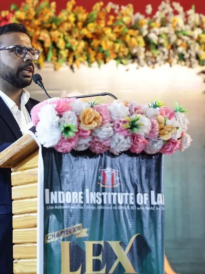 Our Partner, Saurabh Bindal, delivers his address at the valedictory ceremony of the Lex Bonanza International Law Fest. His presence underscores our firm's commitment to engaging with the wider legal community.