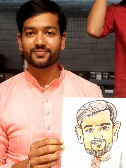 Another happy customer from our live caricature session at Google Cloud. A simple, classic headshot caricature is a great option for a professional yet fun keepsake.
