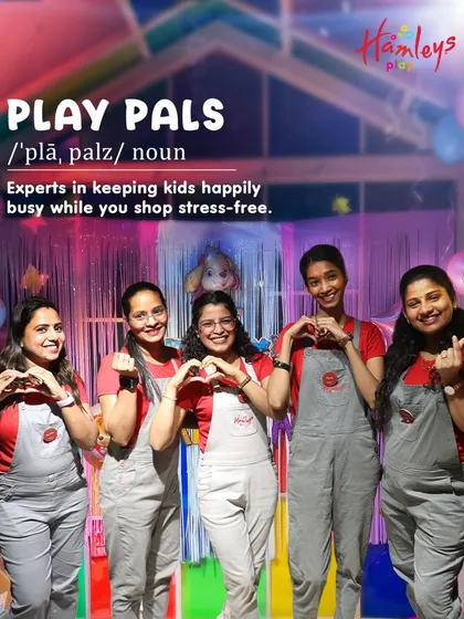 Meet my amazing Play Pals! They are experts in keeping kids happily and safely busy while you shop stress-free. They are the heart of our play space, making sure every child feels included and cared for.