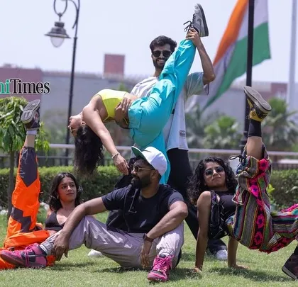 A group of our dancers creating a stunning tableau for our Delhi Times feature.