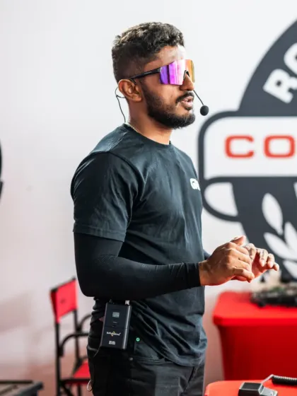 Our chief instructor giving a presentation at the Guwahati Zonal Selection.