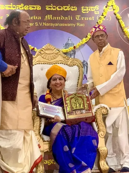 I was deeply humbled to be honored with a lifetime achievement award by the Sri Rama Seva Mandali trust. This recognition fuels my passion to continue sharing the rich heritage of Carnatic music.