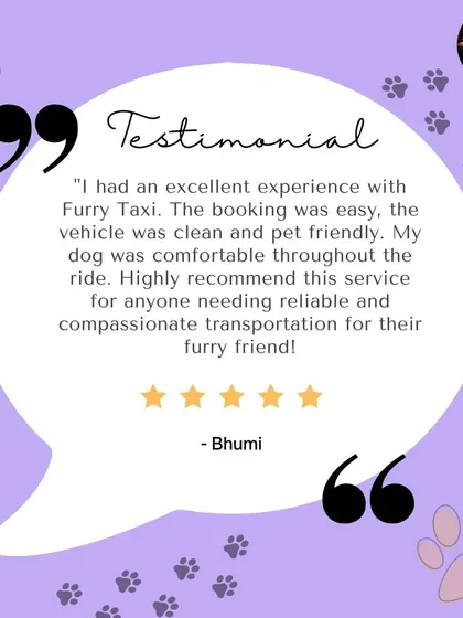 Hearing from happy pet parents is the best reward. Bhumi's kind words remind me why providing a reliable and compassionate pet taxi service is so important for our community.