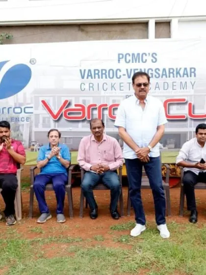 Presiding over the prize distribution ceremony of the Varroc Cup for the U-12s.