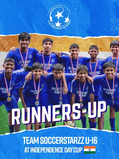 We are incredibly proud of our U-16 team for securing the Runners-Up trophy at the Independence Day Cup. This graphic celebrates their fantastic performance and fighting spirit throughout the tournament.
