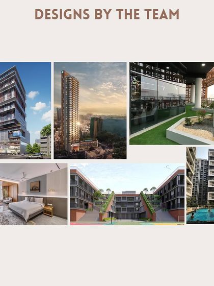 A collage showcasing some of the diverse projects designed by Nandita Agnihotri and her team. Her portfolio spans residential, commercial, and public buildings, many of which have earned prestigious accolades.