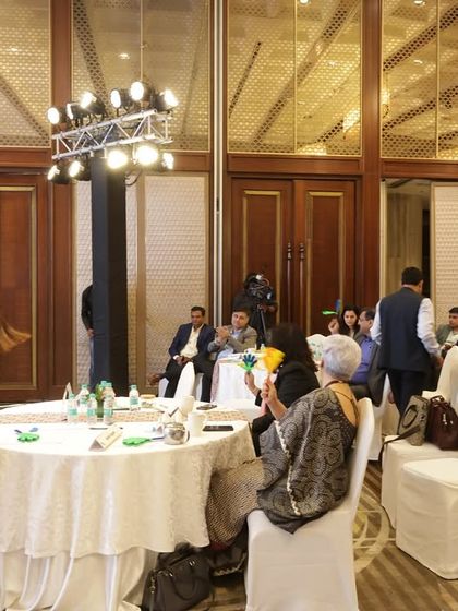A wider view of the room during an interactive session at the Cipla event, showing how I move around to engage with all attendees.
