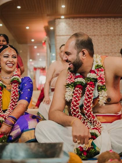 Laughter and joy fill the air during this South Indian wedding. We believe in capturing the real emotions that make each wedding story unique.
