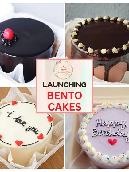 For smaller celebrations or a personal treat, I offer these delightful bento cakes. This collage shows the variety I can create, from a simple "I love you" message to rich chocolate drip designs, all completely eggless and made to order.