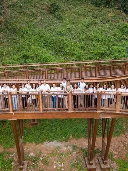 A photo of my team on the completed Malabar Hill walkway. This project was a collaborative effort, and it is a joy to celebrate its completion with the talented individuals who helped bring this vision to life.
