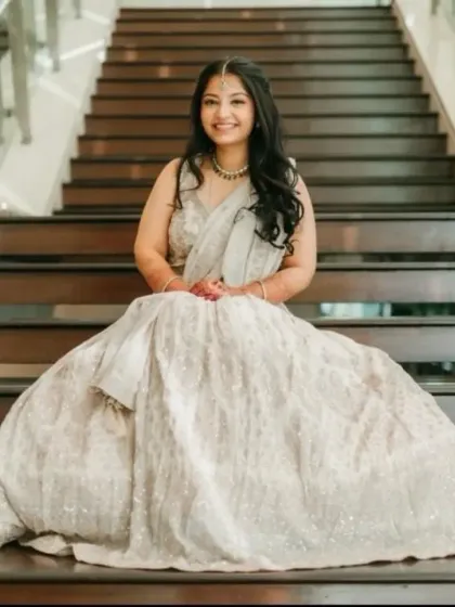 Another beautiful portrait of the bride's sister. Her soft glam makeup looks flawless and natural, ensuring she feels comfortable and confident.