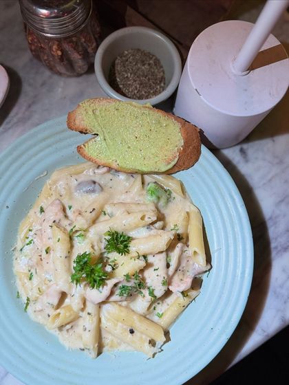 The creamy penne pasta at Hacha Gurgaon. I make sure to capture comfort food favorites that everyone loves.