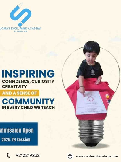 We focus on inspiring confidence, curiosity, and creativity. This poster announces that admissions are open for the 2025-26 session.