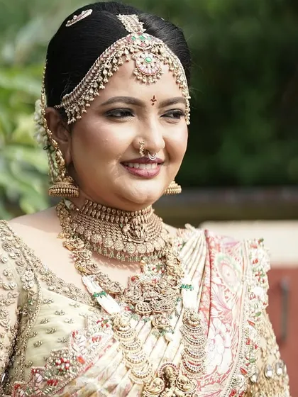 Additional views showcasing the variety and detail of my heirloom bridal sarees. Each image captures a different angle, moment, or detail, from full portraits to close ups of the fabric and embroidery, illustrating the complete story of each bride's custom creation.