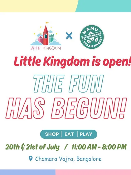 The fun has begun! An announcement graphic for our event in partnership with Namu Recommends Vegan Market, inviting everyone to come shop, eat, and play.