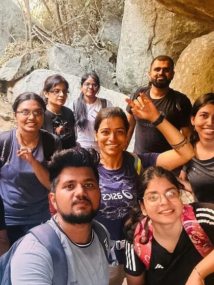 Our group inside one of the Antaragange caves. Exploring these narrow passages is a unique adventure.