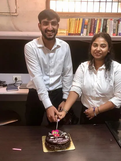 Two of our associates celebrating their birthdays together. We encourage a friendly and collaborative environment where colleagues become friends.