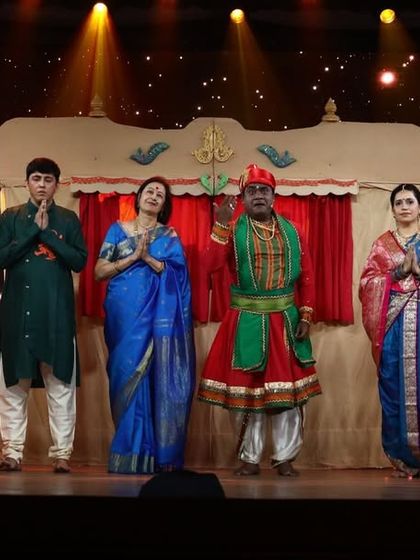 The grand finale of our traditional puppetry segment. The entire team is on stage in traditional attire, paying homage to the roots of our art form.