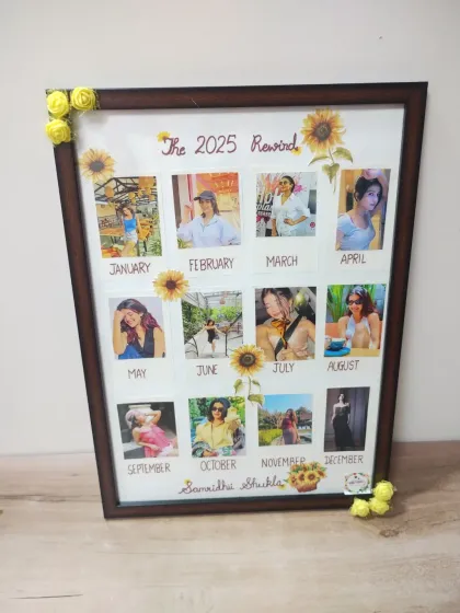 Another angle of the '2025 Rewind' frame, showing its sturdy construction and handcrafted details.