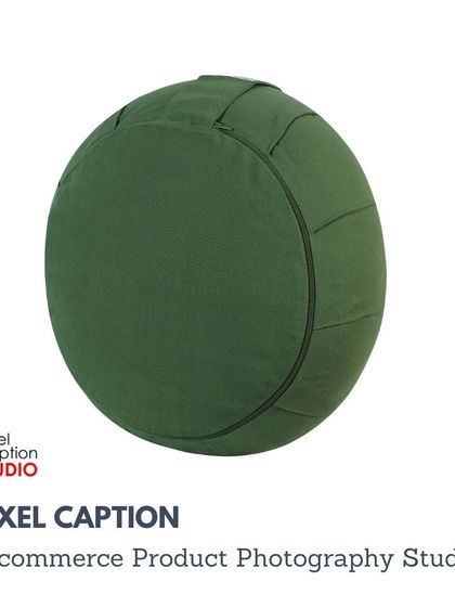 A branded, upright shot of the green yoga cushion, perfect for your e-commerce store.